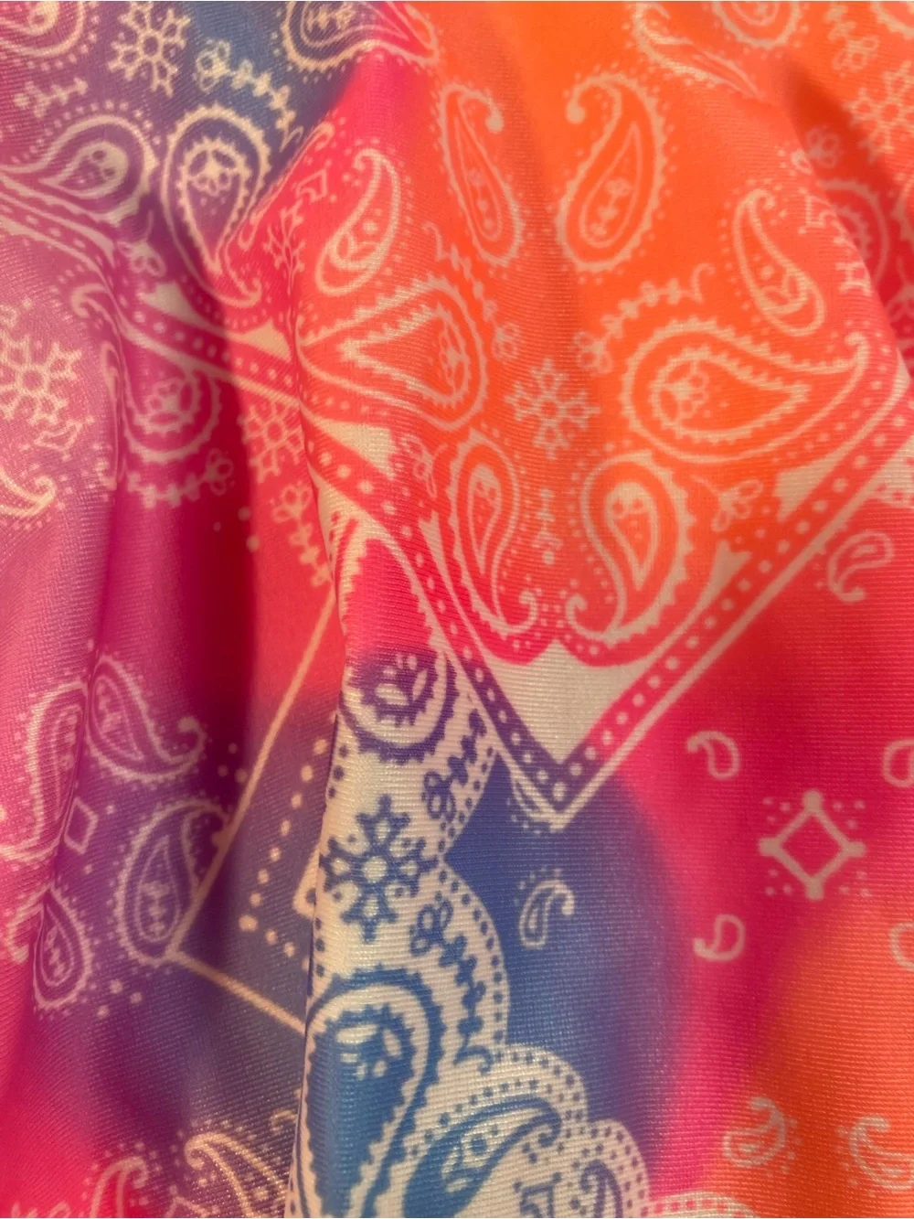 Wonder Nation Girls Pink Orange Purple Paisley Two-Piece Swim Set size 7/8